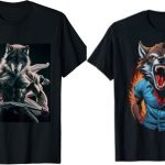 wolf ripping shirt