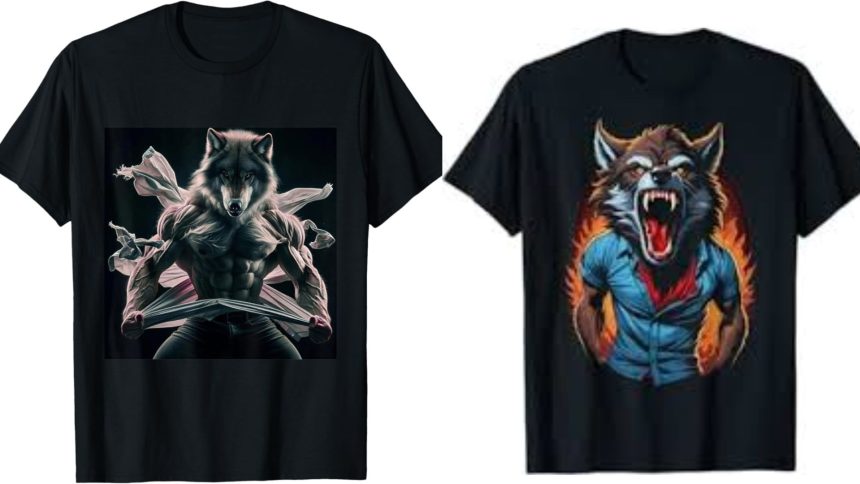 wolf ripping shirt